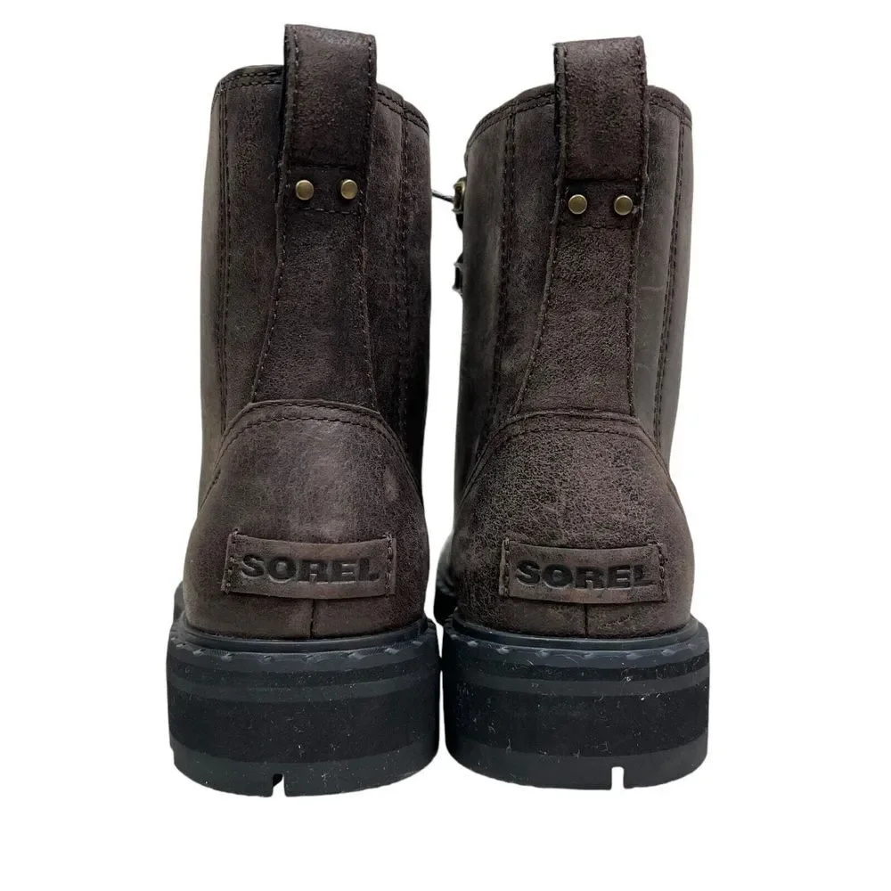 Sorel Womens Boots Lennox‎ Brown Leather Waterproof Lug Soles Lace Up Size 6
